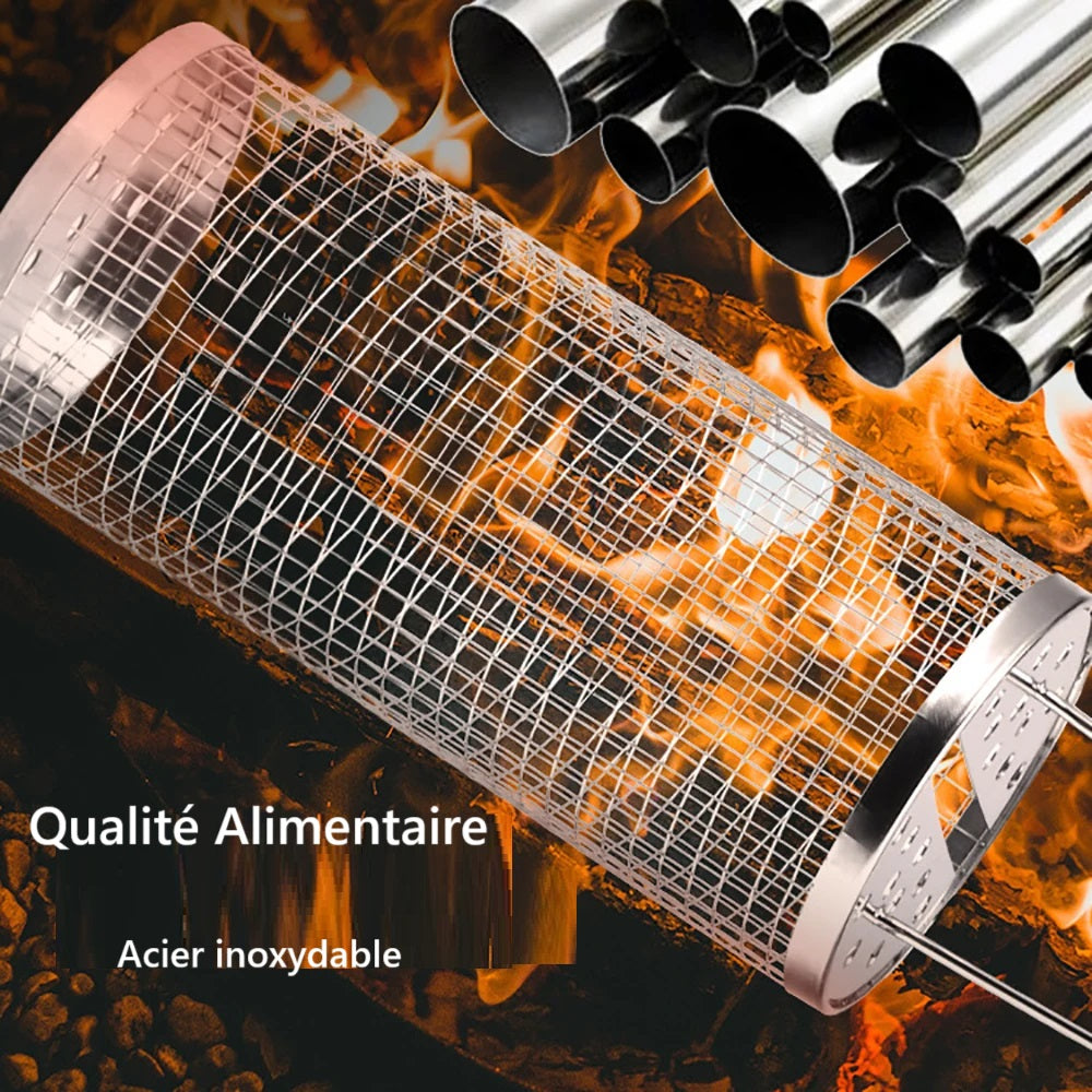 cage de barbecue portable en acier inoxydable, accessoires de gril extérieur