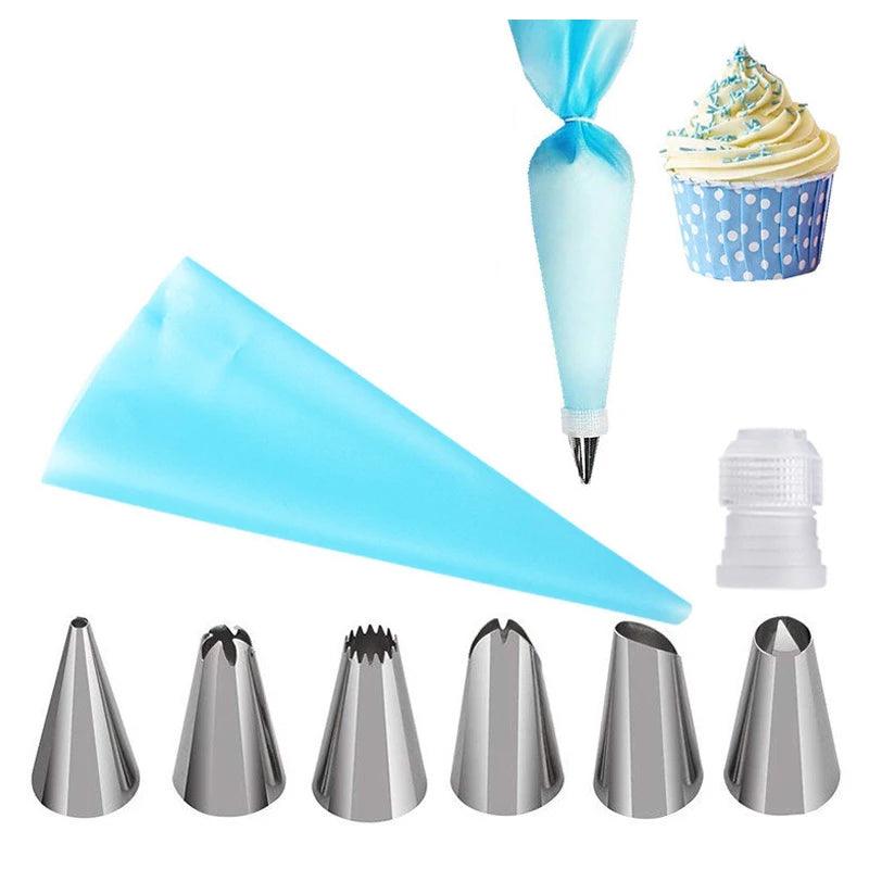 ensemble accessoires de cuisine en Silicone, sac à pâtisserie + 6 buses en acier inoxydable