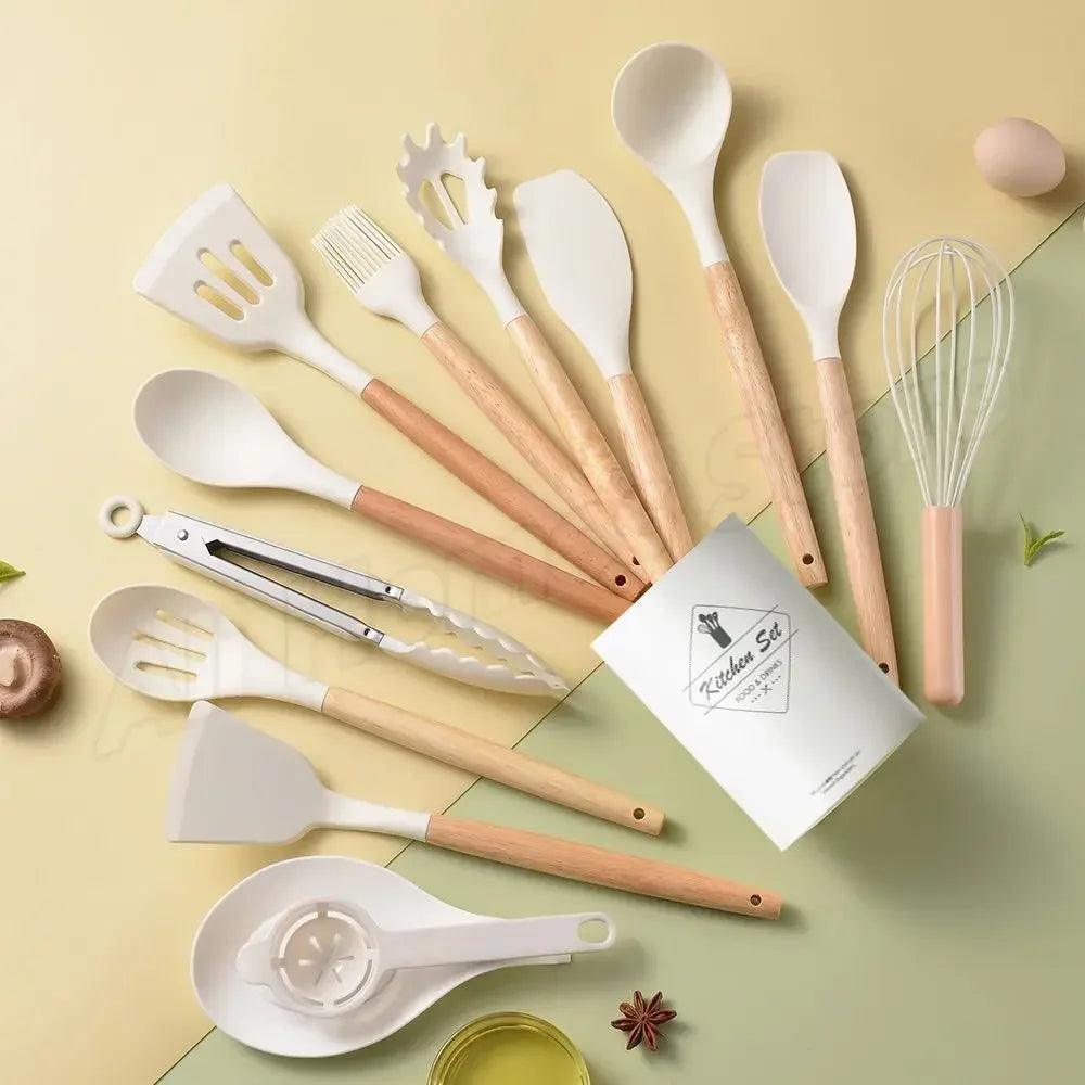 Ustensiles de Cuisine, 12 pièces en silicone de qualité alimentaire