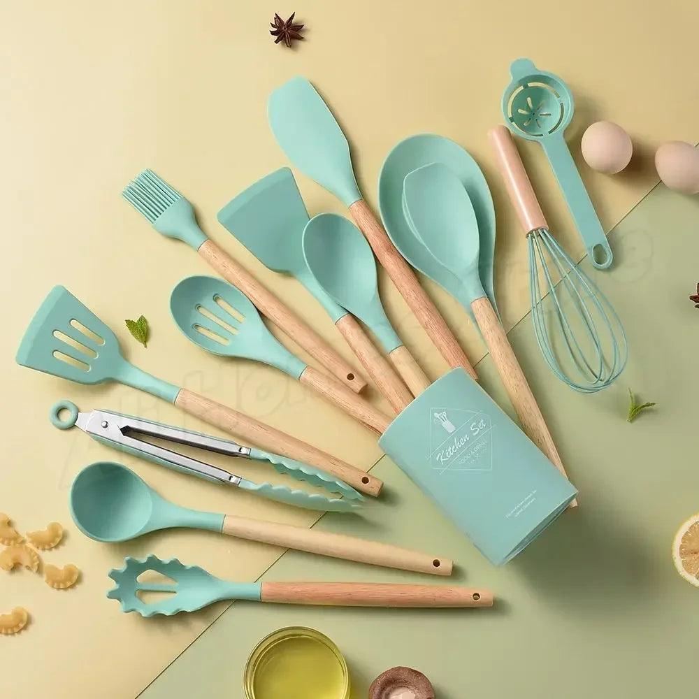 Ustensiles de Cuisine, 12 pièces en silicone de qualité alimentaire