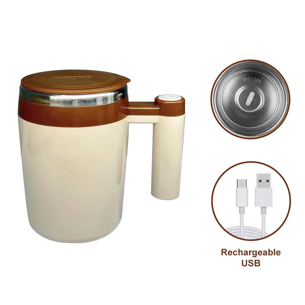Tasse à Café Auto-Agitante USB en Acier Inoxydable