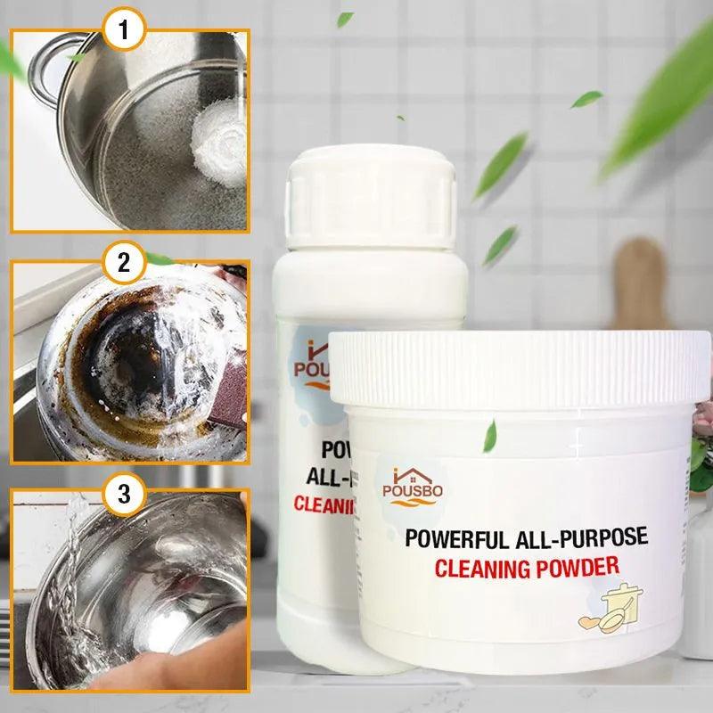 Pousbo Puissant Nettoyant en Poudre Tout Usage pour la Cuisine (110g+250g)