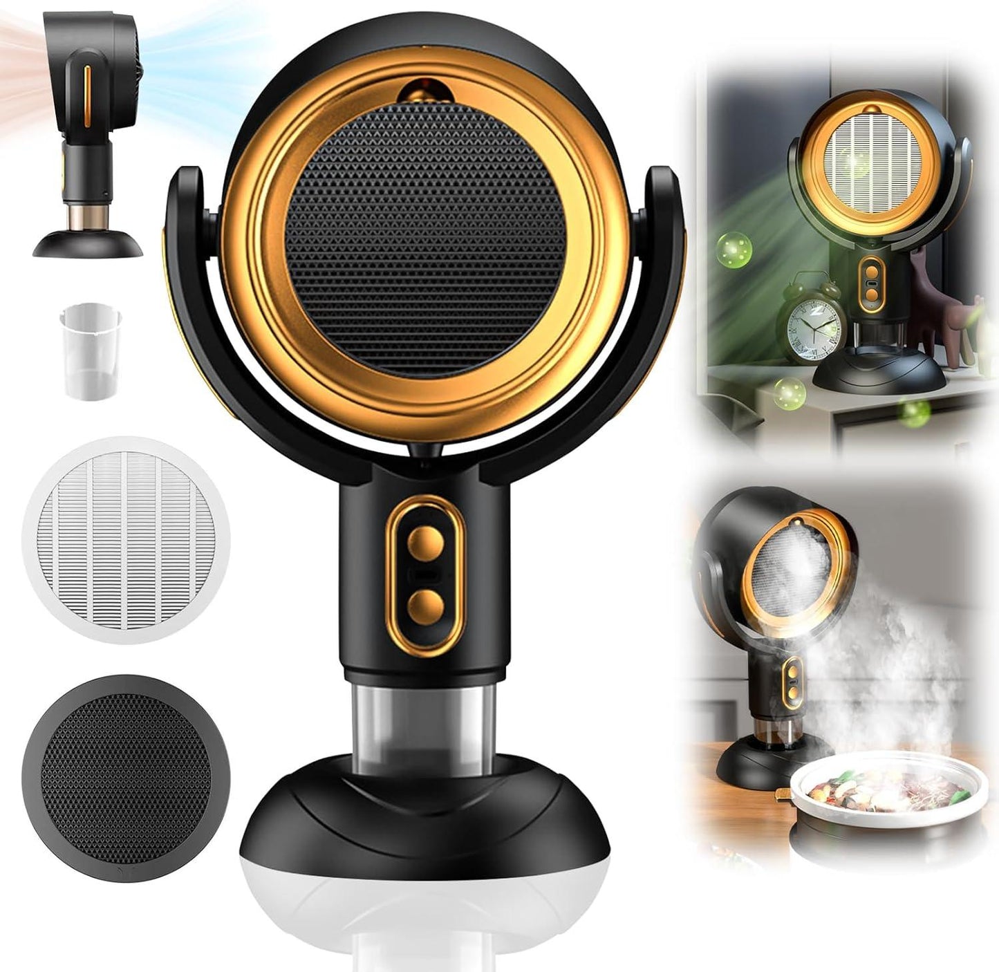 Hotte de Cuisinière Portable Sans Fil avec Ventilateur 2 Vitesses et Filtre Lavable