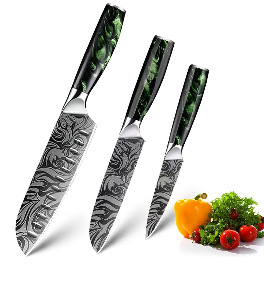 Couteau de chef professionnel japonais damas