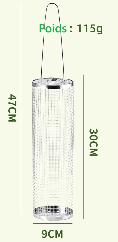 cage de barbecue portable en acier inoxydable, accessoires de gril extérieur