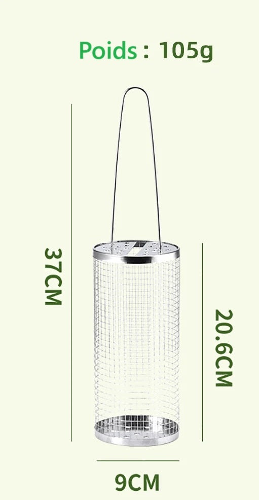 cage de barbecue portable en acier inoxydable, accessoires de gril extérieur