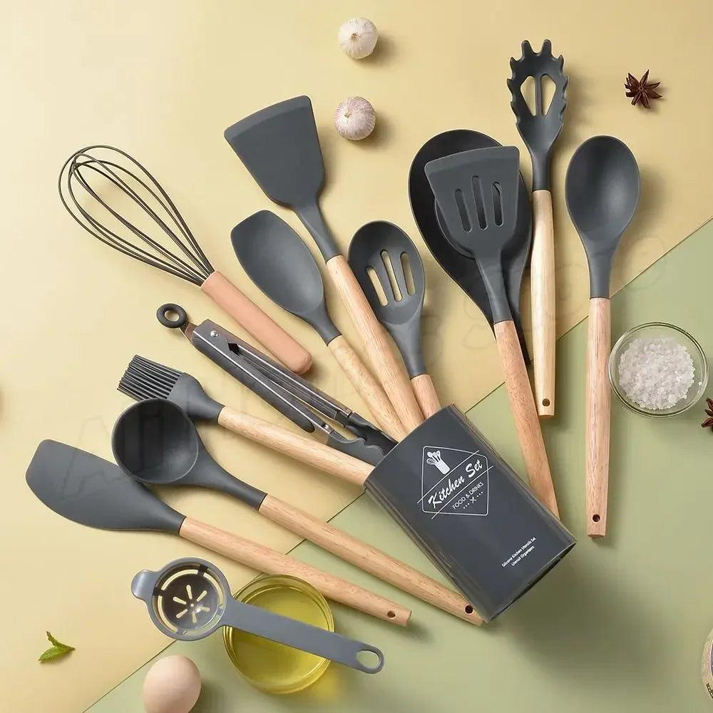 Ustensiles de Cuisine, 12 pièces en silicone de qualité alimentaire
