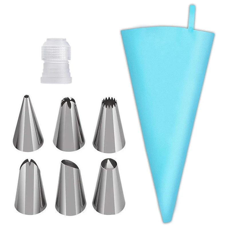 ensemble accessoires de cuisine en Silicone, sac à pâtisserie + 6 buses en acier inoxydable